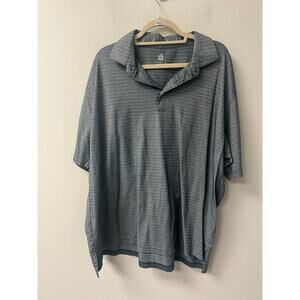 Turtleson Mens Green and Blue Stripe Polo Shirt Sz XXL